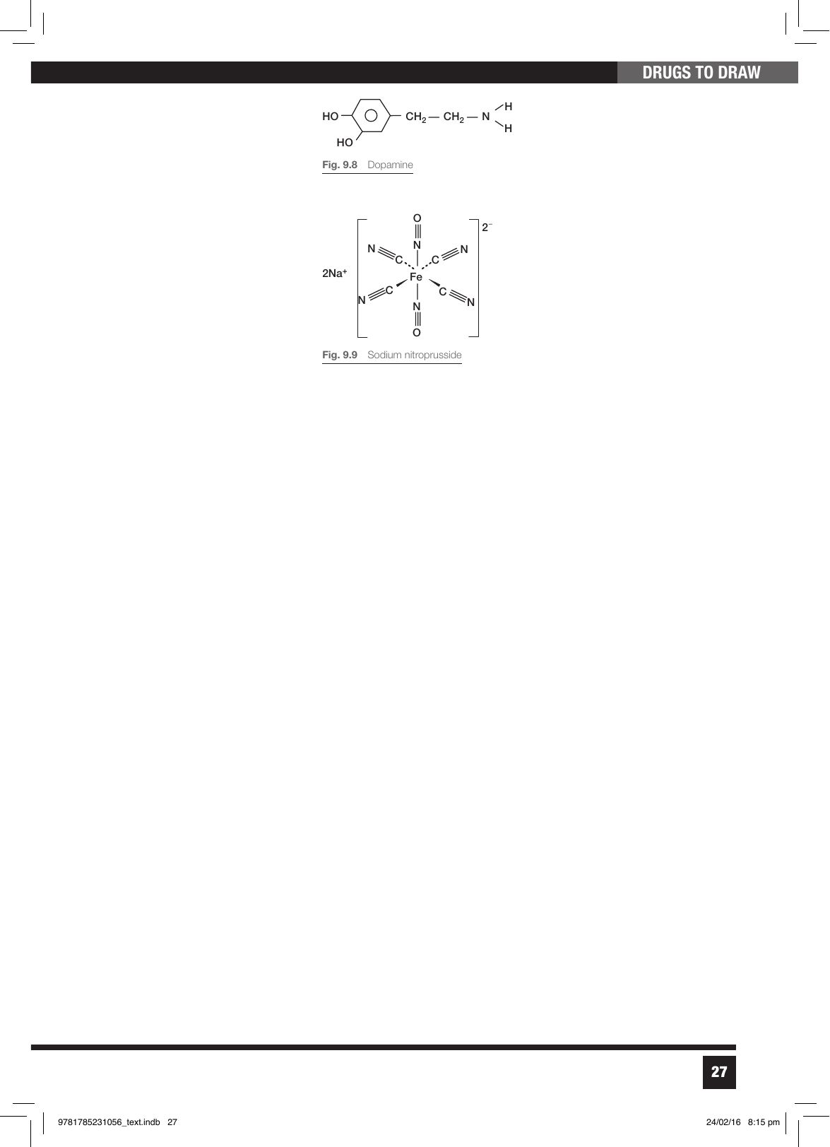 Strukturformel för dopamin (SG2 Fig 9.8)
